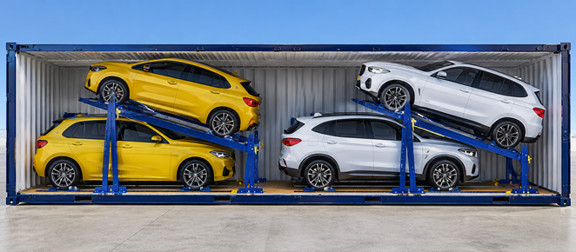 R-Rak vehicle loading system for container shipping